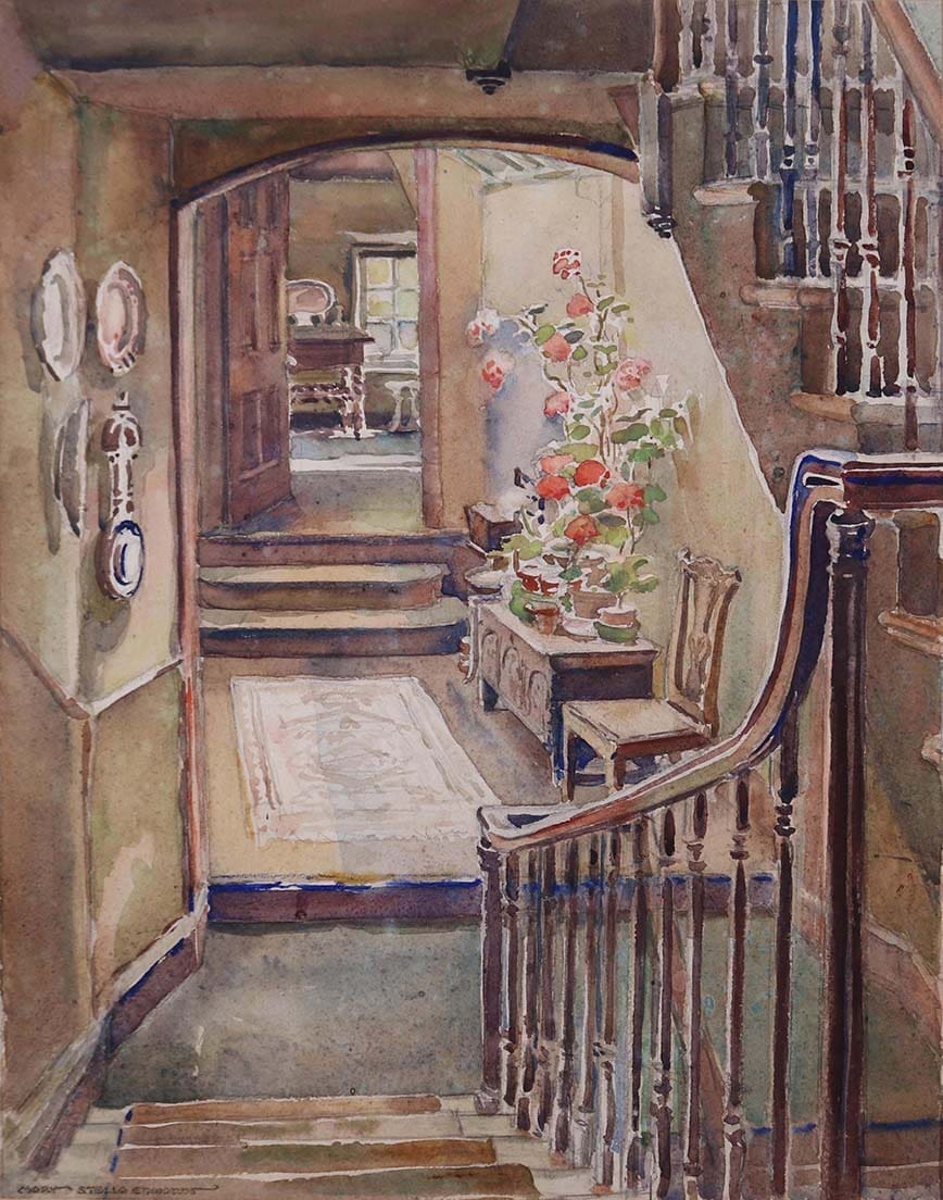 One of Mary Stella Edwards paintings - a hallway viewed from a staircase