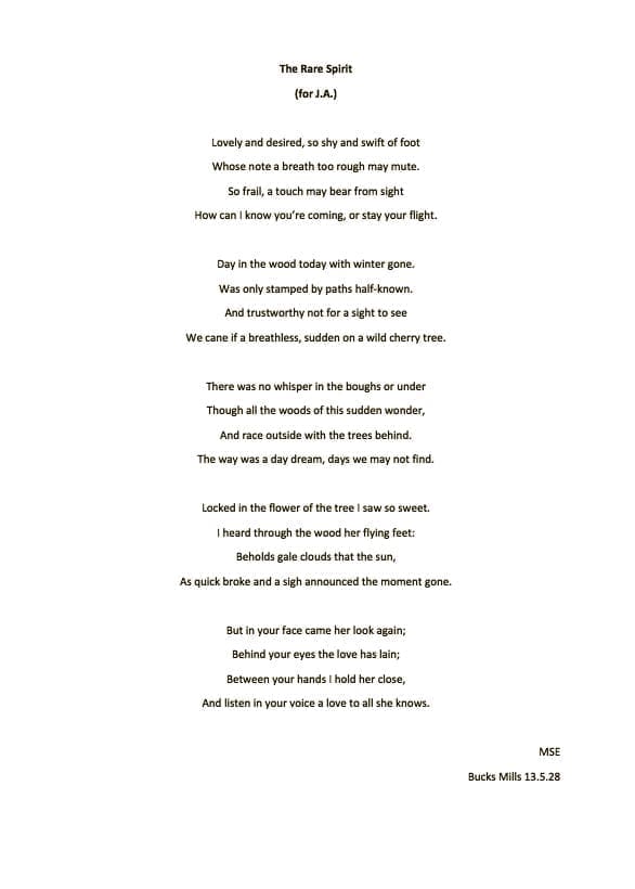The Rare Spirit - one of the poems by Mary Stella Edwards